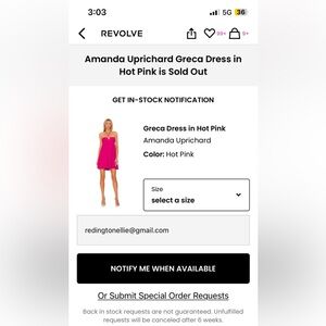 SOLD OUT Amanda uprichard hot pink halter Greca dress size XS fits S